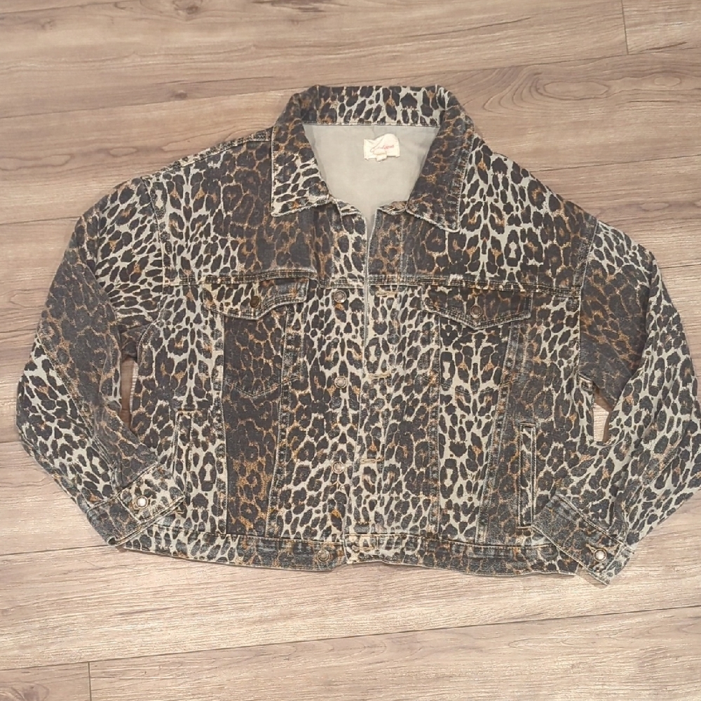 Leopard Print Denim Jacket